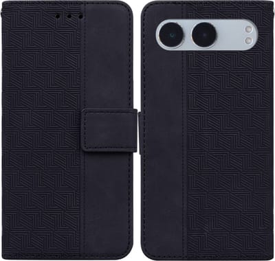 Coverup Hoesje - Geschikt voor OnePlus Nord 4 Hoesje - Coverup Geometric Book Case - Zwart