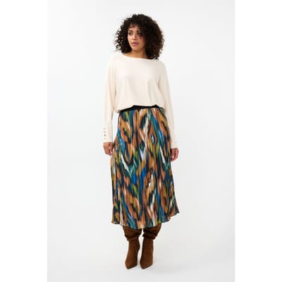 EsQualo Sweater Batwing Buttoned Cuff Basic Knit Beige Größe: S | Strickpullover Outlet | Damen | Braun