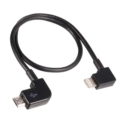 Micro-USB naar Lightning-afstandsbediening Tablettelefoon Dataconverter Overdrachtkabel voor Android iOS zwart