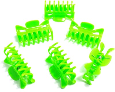 6 haarklemmen 6 cm felgroen