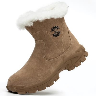 Veiligheidsschoenen Heren Sneeuwlaarzen Warme Winter Werklaarzen Heren Anti-Smash Stalen Neus Veiligheidsschoenen Heren Werkschoenen Anti-Spark Lasserslaarzen 38 brown