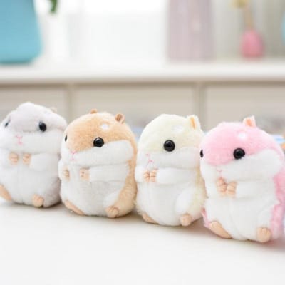 Hamster en Peluche Mignon Hamsters Jouet en Peluche Petite Poupée en Peluche avec Chaîne pour Enfant Garçon Fille Remplissages de Sacs Cadeaux Cadeau d'Anniversaire