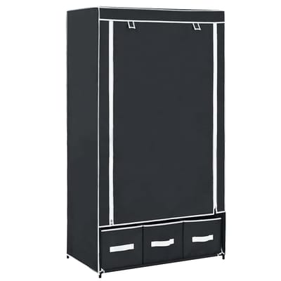vidaXL - Kledingkast - 87x49x159 - cm - stof - zwart