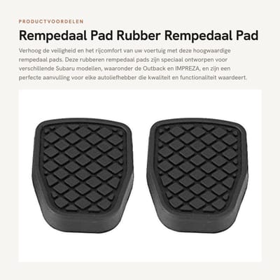 Dailygoods- Rempedaal Pad - Rubber - 2 Stuks - Zwart - 7,5 x 5,3 cm - Compatibel met IMPREZA en Outback - Pedaalhoes