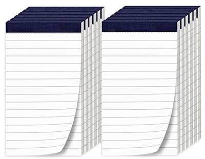Set van 12 mini notepads - 7 x 12 cm - Geschikt voor op 't werk en onderweg - 50 vel per pad - Ideaal voor notities en lijstjes