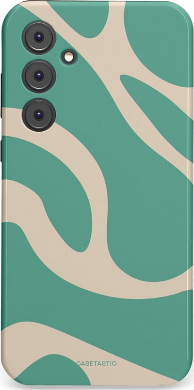 Casetastic hoesje geschikt voor Samsung Galaxy A35 - Dubbellaagse bescherming - Zand Groene Vlaktes - Fashion Case - Saliegroen Zand