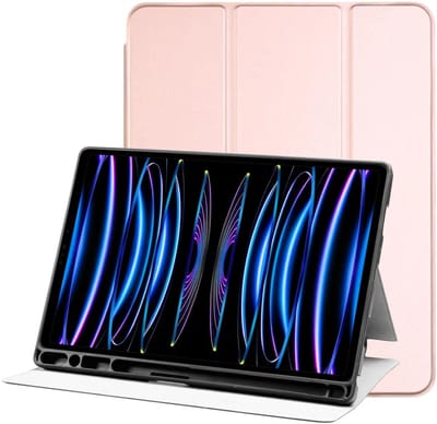 Tablet Hoes Geschikt voor Apple iPad Pro 11 | Luxe Tri-Fold Book Case | Kunst Leren Bescherm Hoes | Standaard Functie | Roze