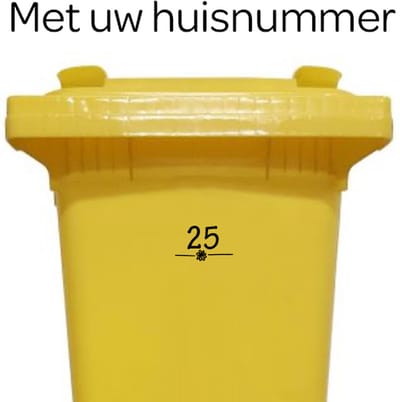 Klikosticker - met uw huisnummer - zwart - weerbestendig - brievenbussticker - containersticker - 9 cm x 14 cm - vuilnisbaksticker