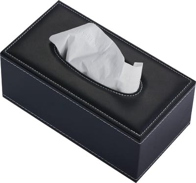 tissue box kunstleer - grote tissuedoos - zakdoekendoos