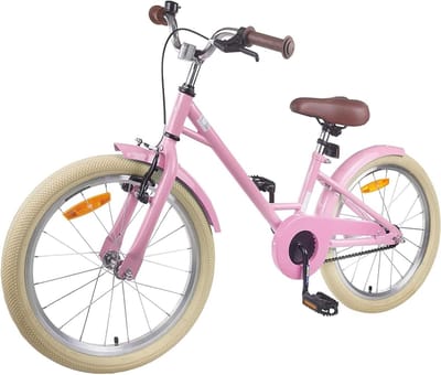 Kinderfiets - Jeugdfiets Meisjesfiets - Avontuur Buiten - Stabiel Stalen Frame - 18 inch - Lichtroze