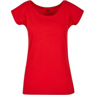 Build your Brand Ladies´ Wide Neck Tee BYBB013 - CITY RED - XS