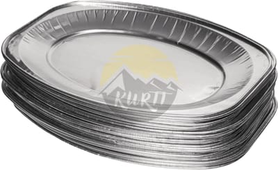 KURTT - Aluschaal - Cateringschaal - Menuschaal - Aluminium serveerschaal 43cm V430G ovaal - 10 stuks