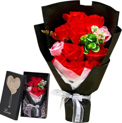 Geconserveerde Rode Rozen in Zwarte Cadeaubox met Hart – Eeuwige Rozen, Valentijnscadeau