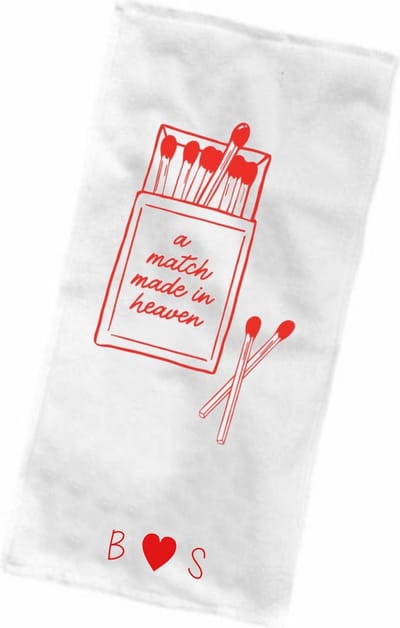 Strandlaken - Badlaken met print - Voor haar - A Match made in heaven - Voorletter