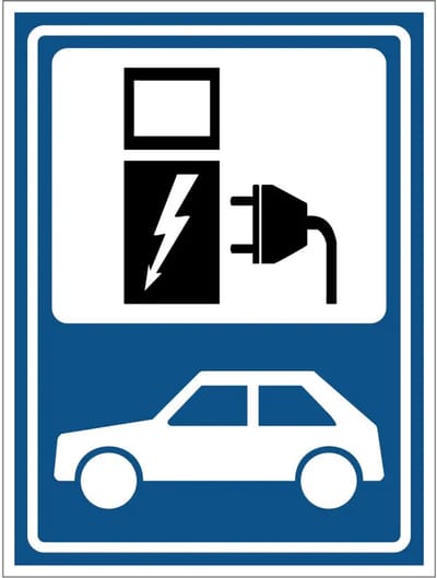 Elektrisch laden bord - E14 | gecoat dibond materiaal | 60 x 45 cm