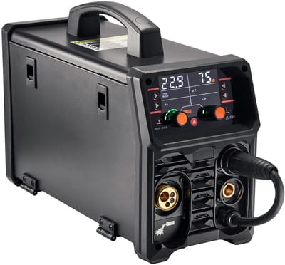 Pro MIG-lasser, 250 A puls MIG-lasser. 5-in-1 synergielasser met IGBT-invertertechnologie en LCD-scherm. MIG-pulslassen/Gas MIG/Flux Core MIG/Stick