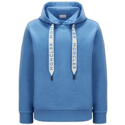 Moncler Monochrome Logo Patch Casual Hoodie Heren hoodies Blauw I10918G00023809KR722 L gray