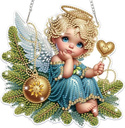 5D Diamant Schilderen Hang Ornament, Creatieve Decoratie voor Raam, Deur en Wand, Geschikt voor Volwassenen en Kinderen, Knutselset voor Kerstmis