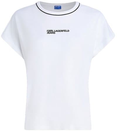 Karl Lagerfeld Jeans Drapey Logo T-shirt Met Korte Mouwen Wit M Vrouw