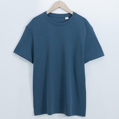 Eenvoudig Design Heren Katoen Casual T-shirt Korte Mouw Slim Streetwear Zomer Mode T-shirt 4XL blauw
