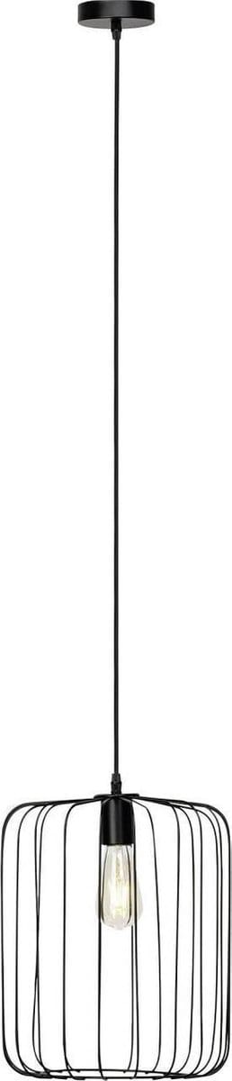 BRILLIANT Crosstown 1-lichts houten hanglamp / zwarte binnenverlichting, hanglampen | 1x A60, E27, 40W, geschikt voor standaard gloeilampen (niet inbegrepen)