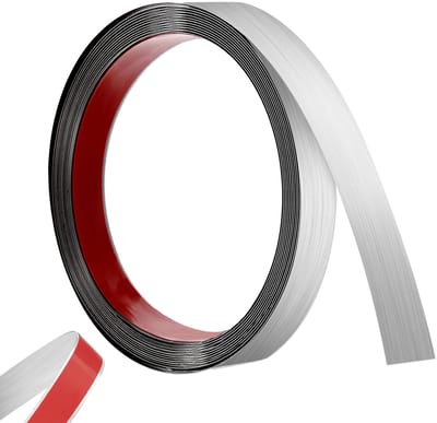 5m x 2cm sierlijsten zelfklevend, roestvrij staal zelfklevend plafondprofielen, voor woonruimtes, vloeren, sierlijsten wand, spiegellijsten, Geborsteld zilver