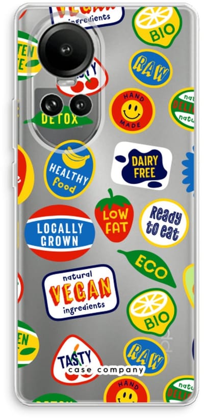 Case Company® - Hoesje geschikt voor Oppo Reno 10 hoesje - Fruitsticker - Soft Cover Telefoonhoesje - Bescherming aan alle Kanten en Schermrand