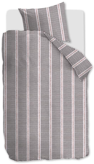 Vtwonen Stip and Stripe dekbedovertrek - Eenpersoons - 140x200/220 cm - Blush