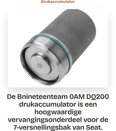 Dailygoods- Reparatieset Aluminium Drukaccumulator - Compatibel met Seat 7 Versnellingsbak - Vervanging 2010-2011 - Geschikt voor 1.4L/1.6L/1.8L - Hoogwaardige materialen - Eenvoudige installatie