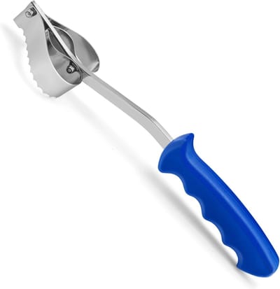 Déglon Grote visontschubber – Roestvrijstaal – Blauw handvat – 18 cm – Vaatwasmachinebestendig
