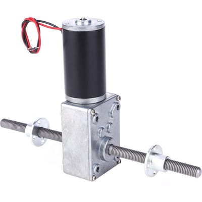 Moteur à vis sans fin Double arbre droit coaxial Filetage M8 Réduction de vitesse Moteur 2345 avec bride(Rapport de réduction 670 )