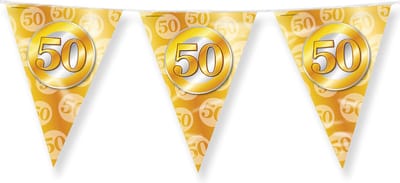 Paperdream Jubileum vlaggetjes - 50 jaar getrouwd - feestversiering - 10 mtr - folie - dubbelzijdig