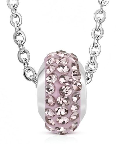 Amanto Ketting Cuma Pink - 316L Staal - Shamballa - 10x6mm - 45cm