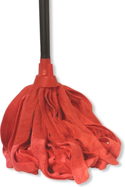 MAUS spaanse mop microvezel met steel - 1 dweil rood met steel - Made in the EU - duurzaam schoonmaken