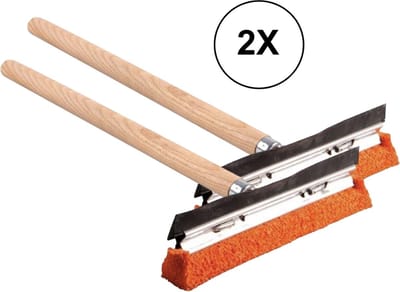 2x PD® Professionele Raamwisser met Rubberen Spons - XXL - 45CM - Houten Steel van 45 cm - Perfect voor Auto en Huis - Raamwisser - Raamwasser - Raamtrekker - Raamwisser Auto