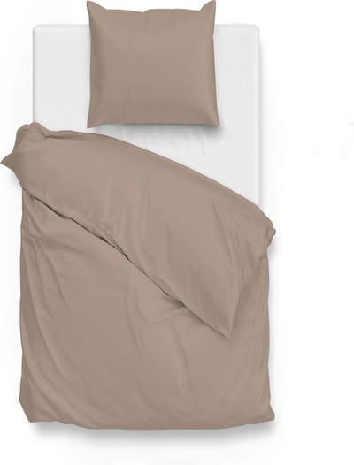 Zohome Satinado Dekbedovertrek - Eenpersoons - Katoensatijn - 140x200-220cm - Bruin