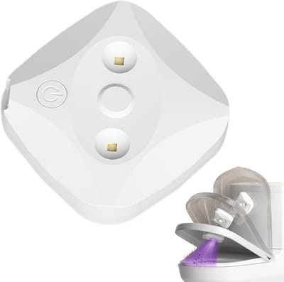 Toilet Lamp - WC Verlichting - Hygiënisch Reinigen - Bewegingsgeactiveerd - 8x8x2.5 cm - Wit