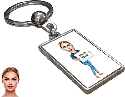 Moeder Karikatuur met Jouw Tekst - Karikatuur Sleutelhanger met Jouw Foto - Sleutelhanger - Cadeau - Verjaardag - Kerst - Kado - Valentijn - Moederdag - Moederdag cadeautje - Moederdag cadeau voor mama - Gepersonaliseerd Cadeau
