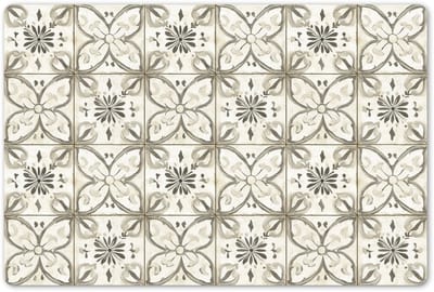 Placemats 45x30 cm - Placemat kunststof - 1 stuk - Antiek - Tegel - Beige - Borden onderleggers - Decoratie voor op tafel - Keuken tafeldecoratie accessoires - Vinyl onderlegger - Tafelversiering