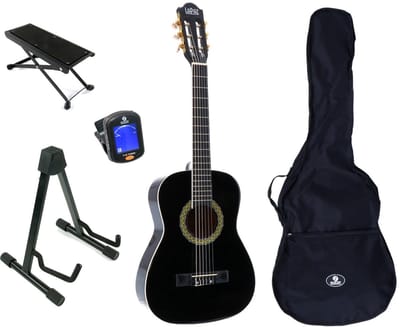 Klassieke gitaar 3/4 - Met nylon snaren - LaPaz 002 - Zwart