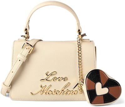 Love Moschino Heart Charm Handtas Leder 21 cm - Dames - black