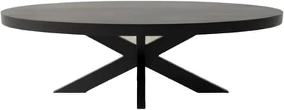 Salontafel ovaal mangohout 140cm Jimmy zwart duurzaam hout mango ovale bijzettafel