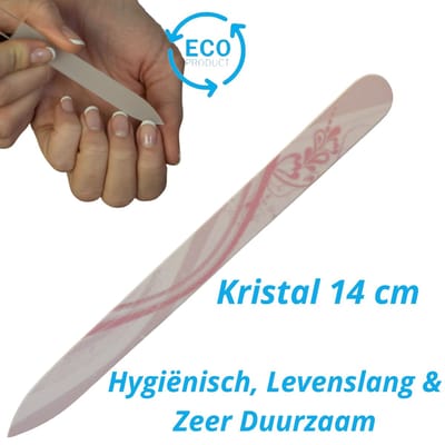 Rose fantasie MILANO Nagelvijl - Glasvijl enkelzijdig - Kristal - Glass nailfile - Levenslang mee - Leuk Valentijn cadeautje voor haar - moederdag kado 85