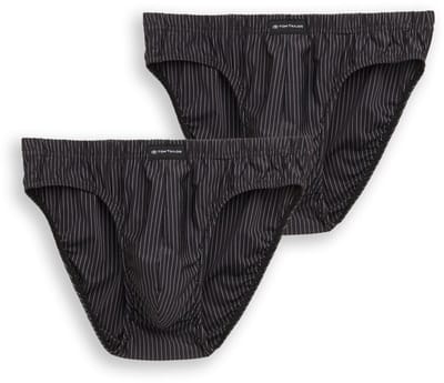 Tom Tailor - Katoenen slips in een set van 2 - Maat 5 - black-dark-stripes