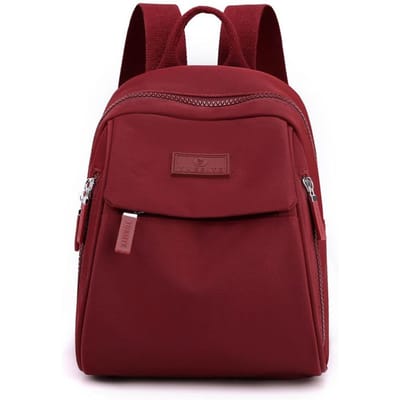 Sac en tissu Nylon hydrofuge pour femmes, tendance, sac de voyage de grande capacité, sac à dos décontracté pour étudiant, sac d'école one size rouge vin