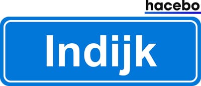 Hacebo - Plaatsnaam Sticker - 29x10 CM - Indijk sticker - Verkeersborden sticker - grappige cadeaus - Indijk