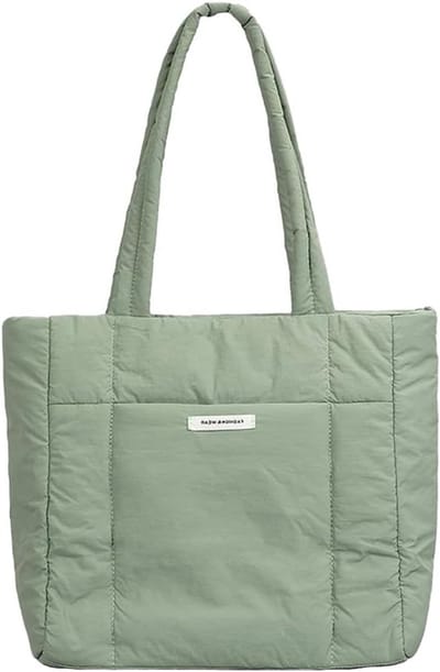 Gewatteerde Tote Tas - Schoudertas Hobo - Dagelijks Gebruik - Lichtgewicht Ontwerp - 39 cm - Groen