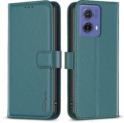 BINFEN Hoesje - Geschikt voor Motorola Moto G85 Hoesje - BINFEN Color Book Case - Groen