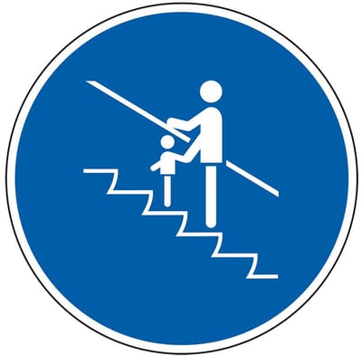 Kleine kinderen vasthouden verplicht bord - kunststof 300 mm