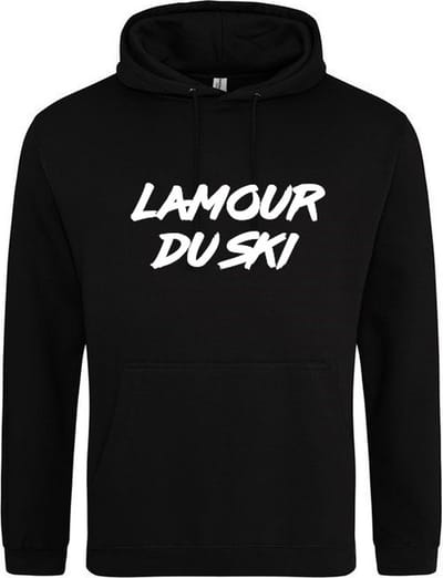 LAMOUR DU SKI Hoodie | Sweater | Capuchon | Trui | Hooded | Print | Zwart | Maat 2XL